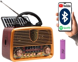 Radio analogique portable RA10 AM/FM avec charge solaire et Bluetooth