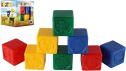 Blocs en plastique colorés avec animaux, ensemble de 8 pièces