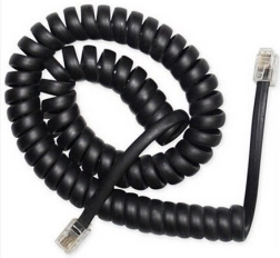 Câble téléphonique spiralé RJ10/4P4C 2m noir