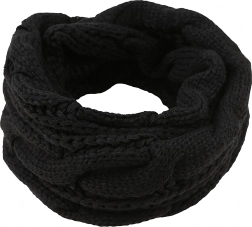 Tour de cou femme tube noir – écharpe d’hiver chaude sans extrémités