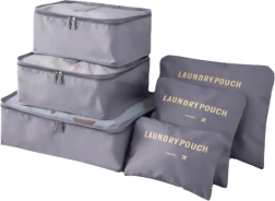 Ensemble d’organisateurs de voyage pour valise et dressing (6 pièces) – noir