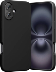 Coque en silicone Vention pour iPhone 16 Plus avec MagSafe, noire