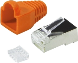 Connecteurs RJ45 CAT6 avec capuchon, 100 pcs, orange
