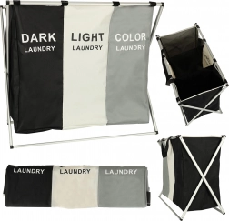 Panier à linge à trois compartiments avec organiseur 135 l