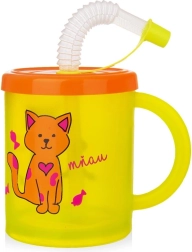 Tasse pour enfant avec paille, chat, 260 ml