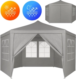 Pavillon de jardin 2x2x2 m avec fenêtres gris MultiGarden