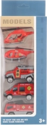 Set de petites voitures de pompiers en métal