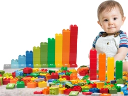 jeu de construction pour apprendre à compter avec les chiffres – 56 pièces et 10 cartes d’activités
