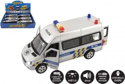 Voiture de police avec lumière et son, 15 cm, métal/plastique, à rétrofriction