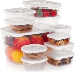 Set de boîtes alimentaires en plastique avec couvercles, 11 pièces