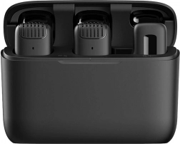 Microphones cravate sans fil APEXEL APL-MIC008 avec étui de charge (USB‑C), 2 pièces