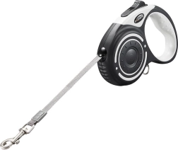 laisse automatique Dogness 5 m avec lampe de poche et distributeur de sacs (gris)