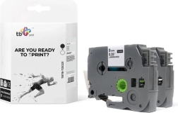 Ruban pour étiqueteuses Brother, impression noire sur fond blanc, 9 mm x 8 m, 2 pcs