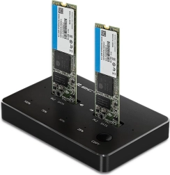 Station d’accueil pour 2× SSD M.2 SATA (NGFF) avec USB‑C Qoltec