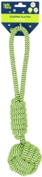 Jouet de traction pour chien vert en corde de coton