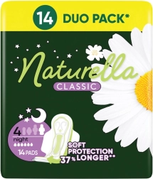 Naturella Classic serviettes hygiéniques Night avec ailettes 14 pcs