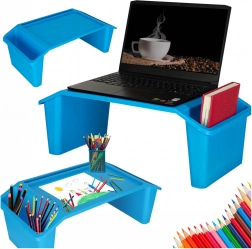 Tablette d’appoint portable pour genoux avec organiseur – bleu