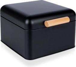 Boîte à pain en métal noire 22 × 20 × 14 cm