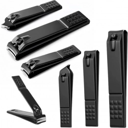 ensemble de coupe-ongles noirs 3 pcs – grand, petit et biseauté