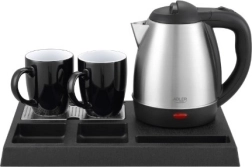 Bouilloire hôtelière 1,2 l en acier inoxydable avec plateau d’accueil ADLER AD 1354