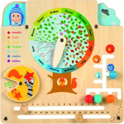 Lucy & Leo calendrier naturel en bois – plateau éducatif Montessori