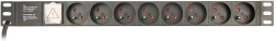 Barrette d’alimentation pour rack (PDU), 8 prises FR, 1U, 16A, fiche Schuko 3 m