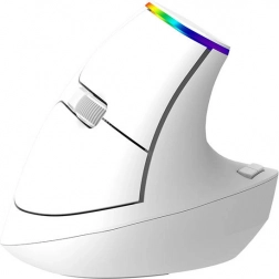 Souris verticale sans fil Delux M618C RGB blanche