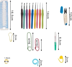 Kit de crochet XXL avec fils et sac Maaleo (113 pièces)