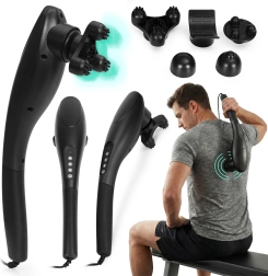 Appareil de massage vibrant manuel 20 W avec 5 têtes interchangeables ModernHome