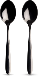 Cuillères à thé en acier inoxydable noir BLACK, 2 pcs