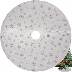 Jupe textile ronde pour sapin avec flocons argentés 78 cm