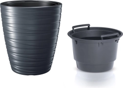 Pot de fleurs Maze avec insert 37,5 cm anthracite