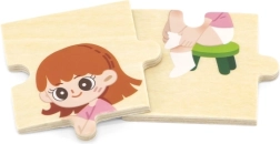 VIGA puzzle éducatif en bois habillage des enfants, 28 pièces