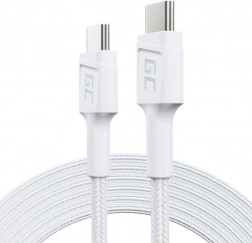 câble de charge USB‑C vers USB‑C 2 m, 60 W Power Delivery, QC 3.0, blanc