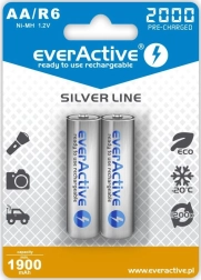 Piles rechargeables AA R6 2000 mAh prêtes à l’emploi, 2 pcs