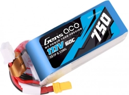 Batterie LiPo 3S 11,1 V 750 mAh 60C avec connecteur XT30 Gens Ace