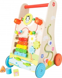 Chariot de marche en bois Prairie fleurie pour enfants