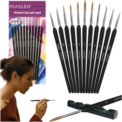 Ensemble de pinceaux Maaleo avec support, 11 pièces