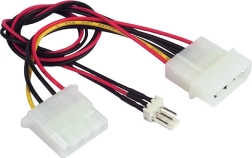 Câble répartiteur d’alimentation 2× Molex vers 1× 3 broches pour ventilateur
