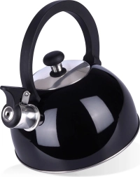 bouilloire noire en acier avec sifflet 1,5 l ORION