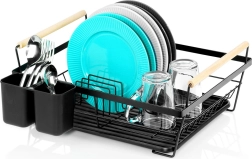 Égouttoir à vaisselle noir 45 × 33 × 18 cm