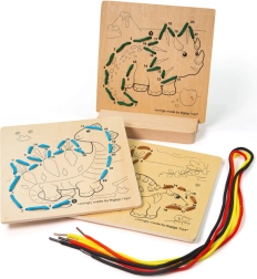 Bigjigs Toys Enfilage par numéros Dinosaures