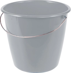 Seau 5 l avec anse métallique, gris