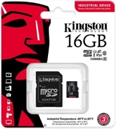 Carte mémoire microSD industrielle 16 Go CL10 UHS‑I Kingston