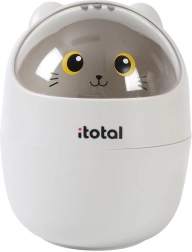 Mini poubelle de table chat gris