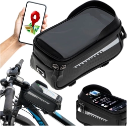 Sacoche de vélo étanche pour cadre avec support pour téléphone