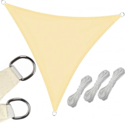 Bâche d’ombrage triangulaire imperméable 3 x 3 x 3 m – crème