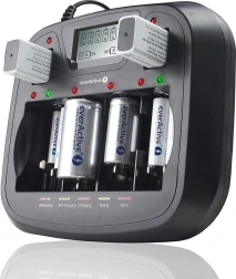 EVERACTIVE chargeur universel Ni-MH avec LCD et USB, 8 canaux