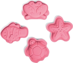 Bigjigs Toys moules en silicone pour le sable – formes marines roses