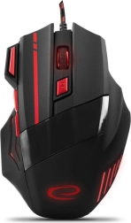 Souris de jeu filaire Esperanza avec DPI réglable (rouge)